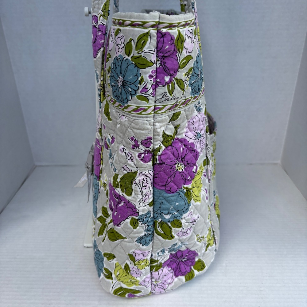 Vera Bradley Watercolor Retires Quilted Cotton Floral Tote Bag Shoulder Bag - Picture 5 of 11